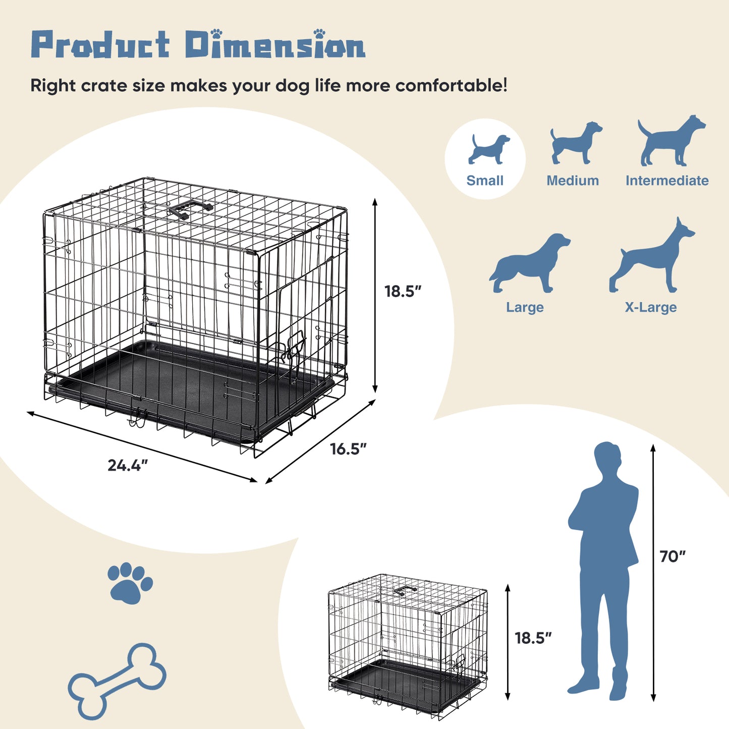Single Door Dog Cage