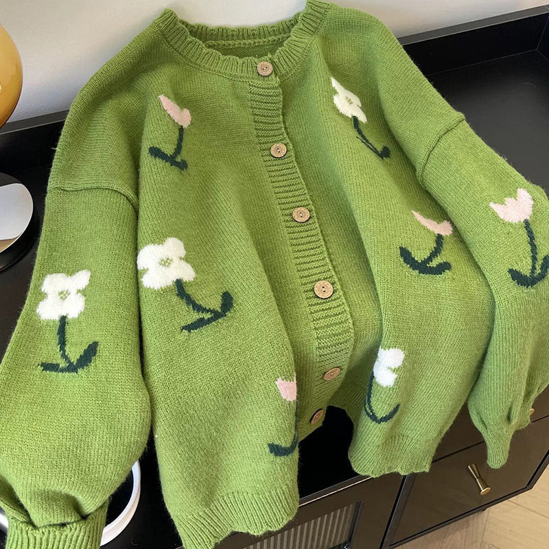 Floral Cardigan Sweater