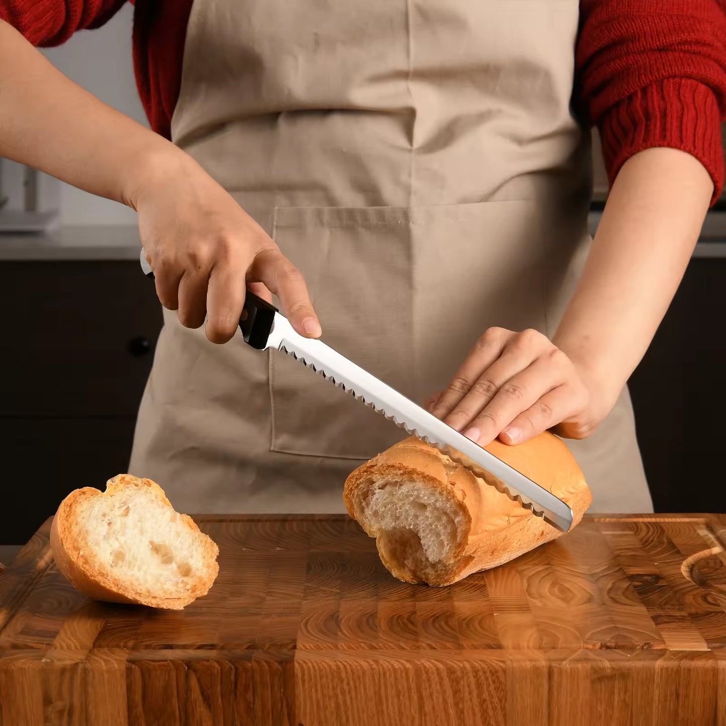 Bread Knife With Wooden Handle