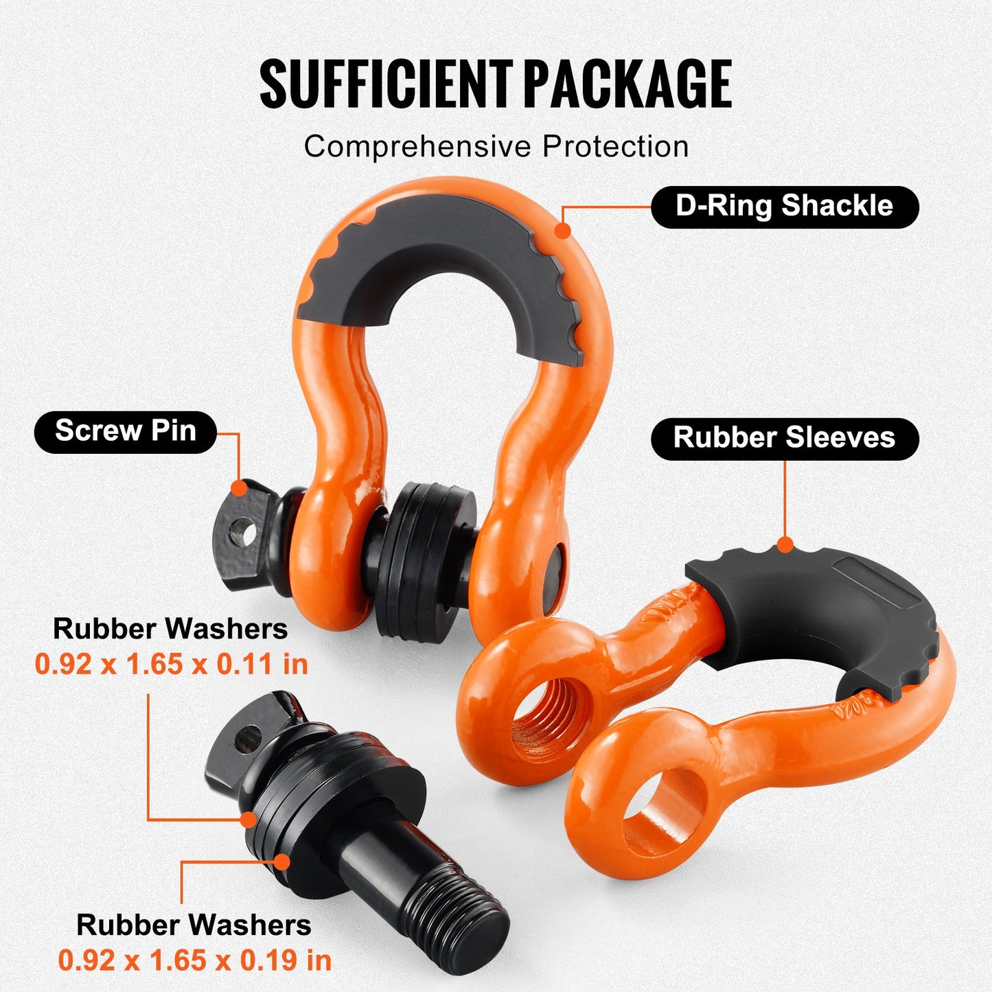 2 Pack Alloy Steel Shackles