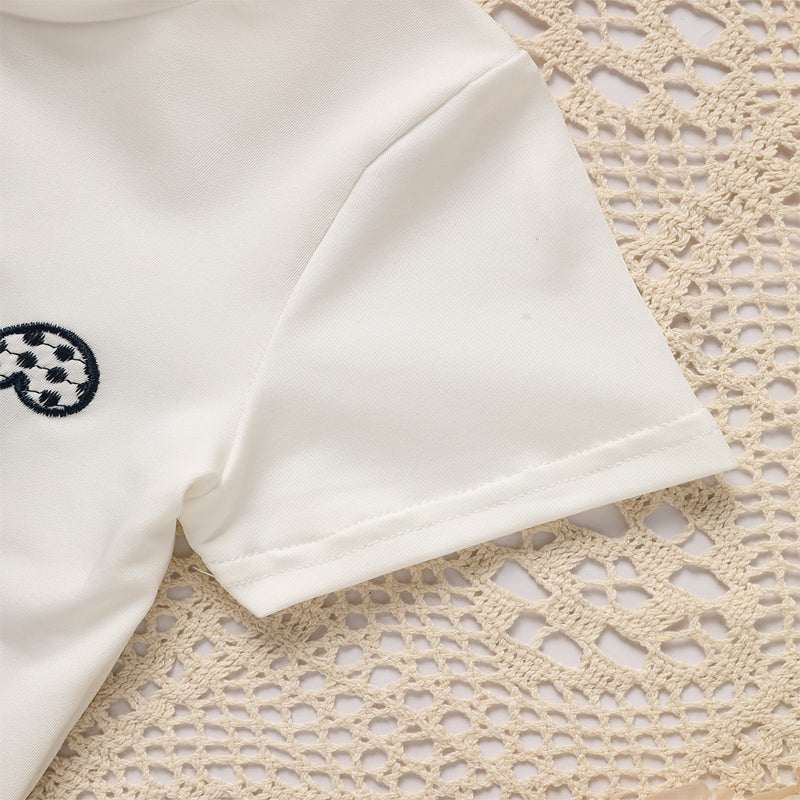 Toddler Casual 2-Piece Set, Short Sleeve T-Shirt With Striped Pocket Shorts