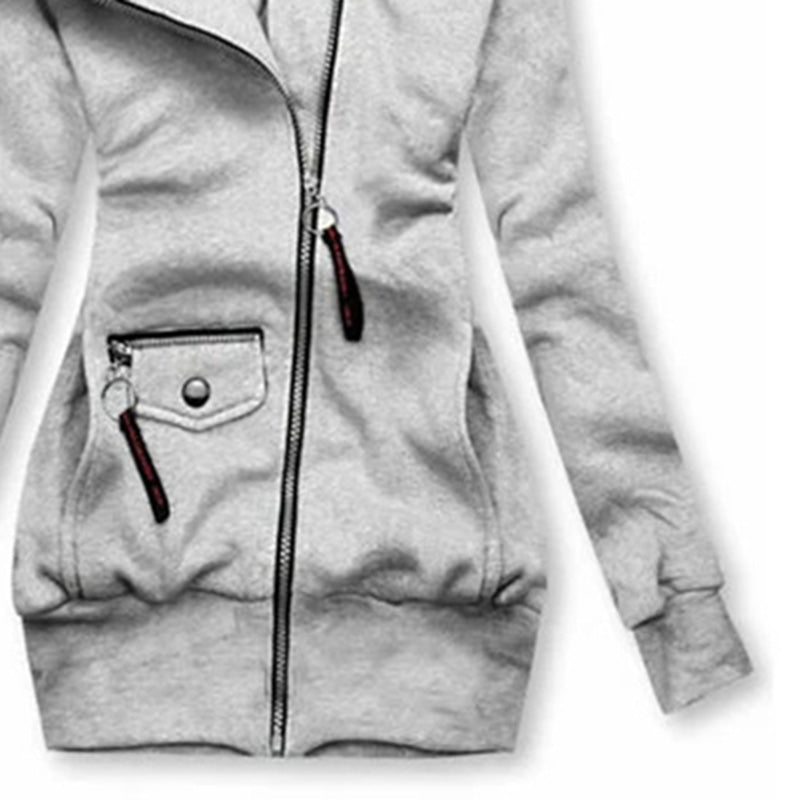 Long Sleeve Zip-Front  Hoodie