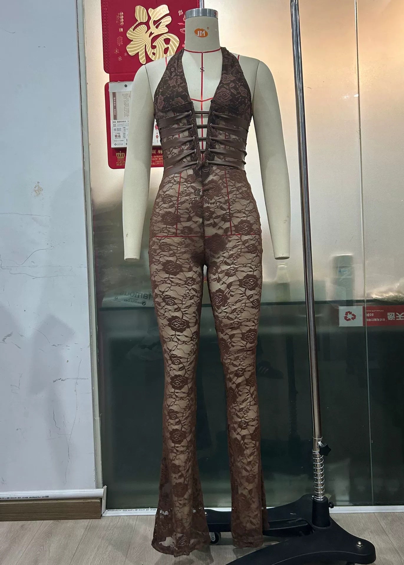 See Through Slim Fit Jumpsuit