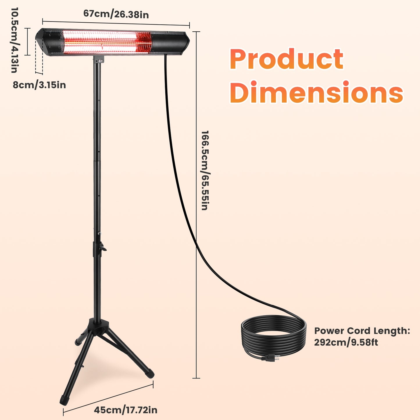 Infrared Heater With Stand Electric