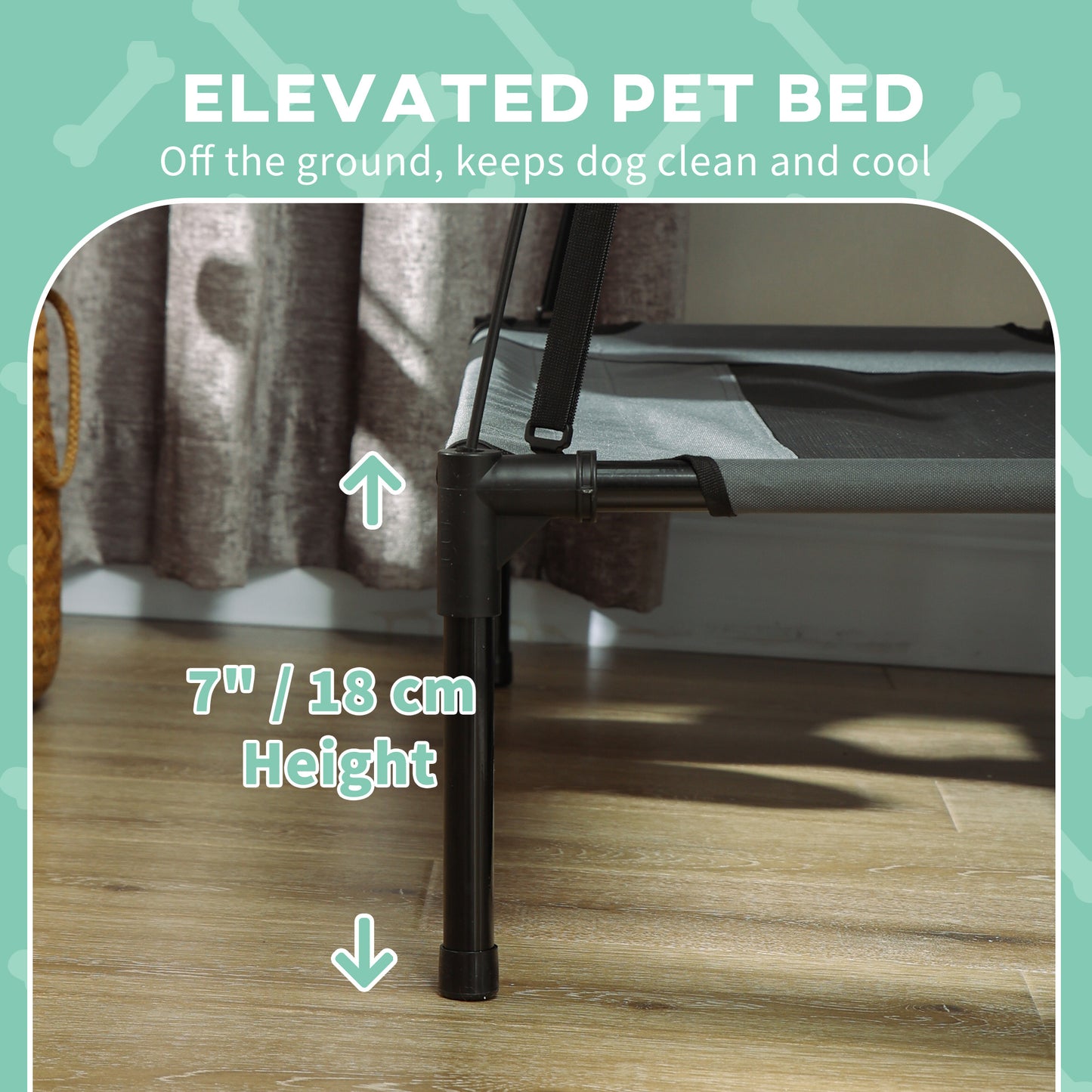 Elevated Dog Bed with Removable Canopy