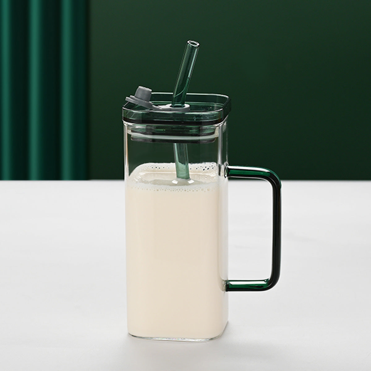 Transparent Glass Straw Cup