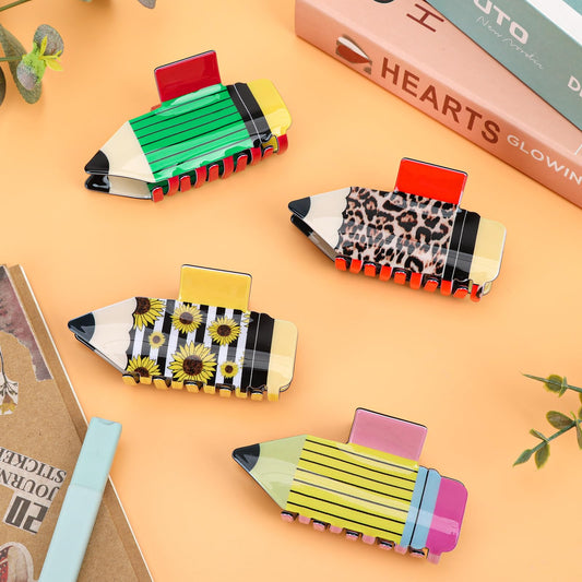 Pencil Hair Clips - 4Pcs