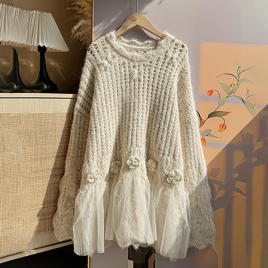 Plus Size Round Neck Long Sleeve Sweater