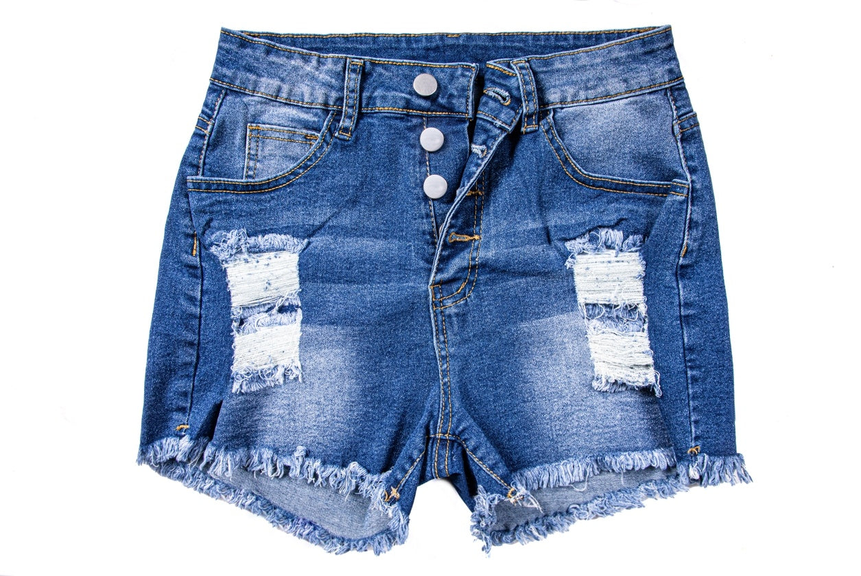 Distressed Denim Shorts