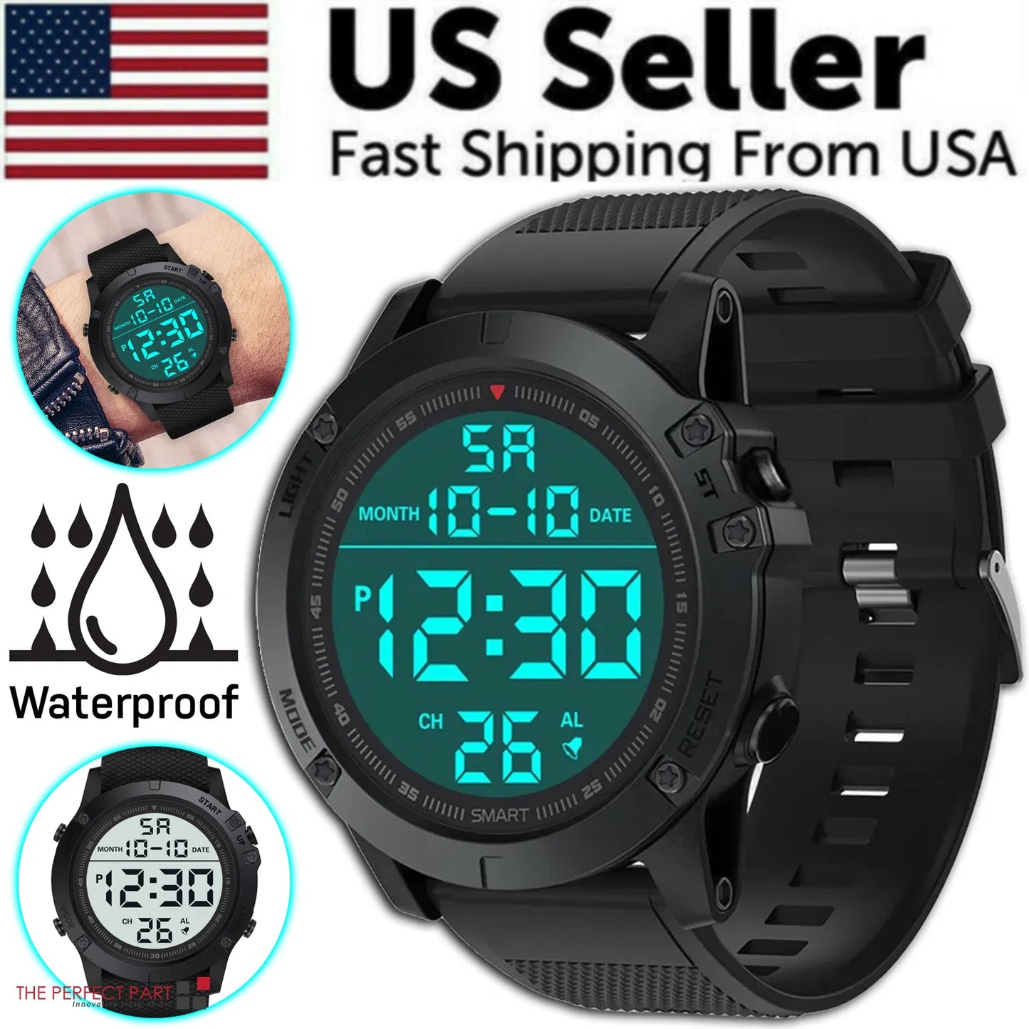 Tactical LED Backlight Wristwatch