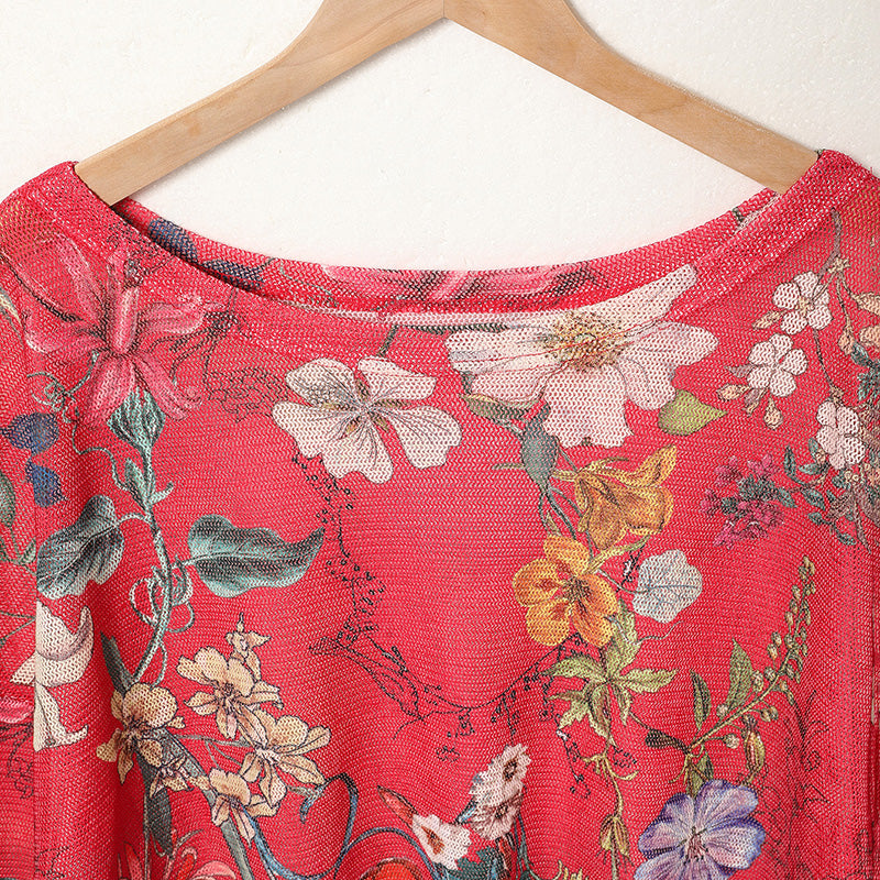 Graphic Crew Neck Tunic Top