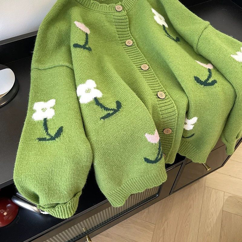 Floral Cardigan Sweater