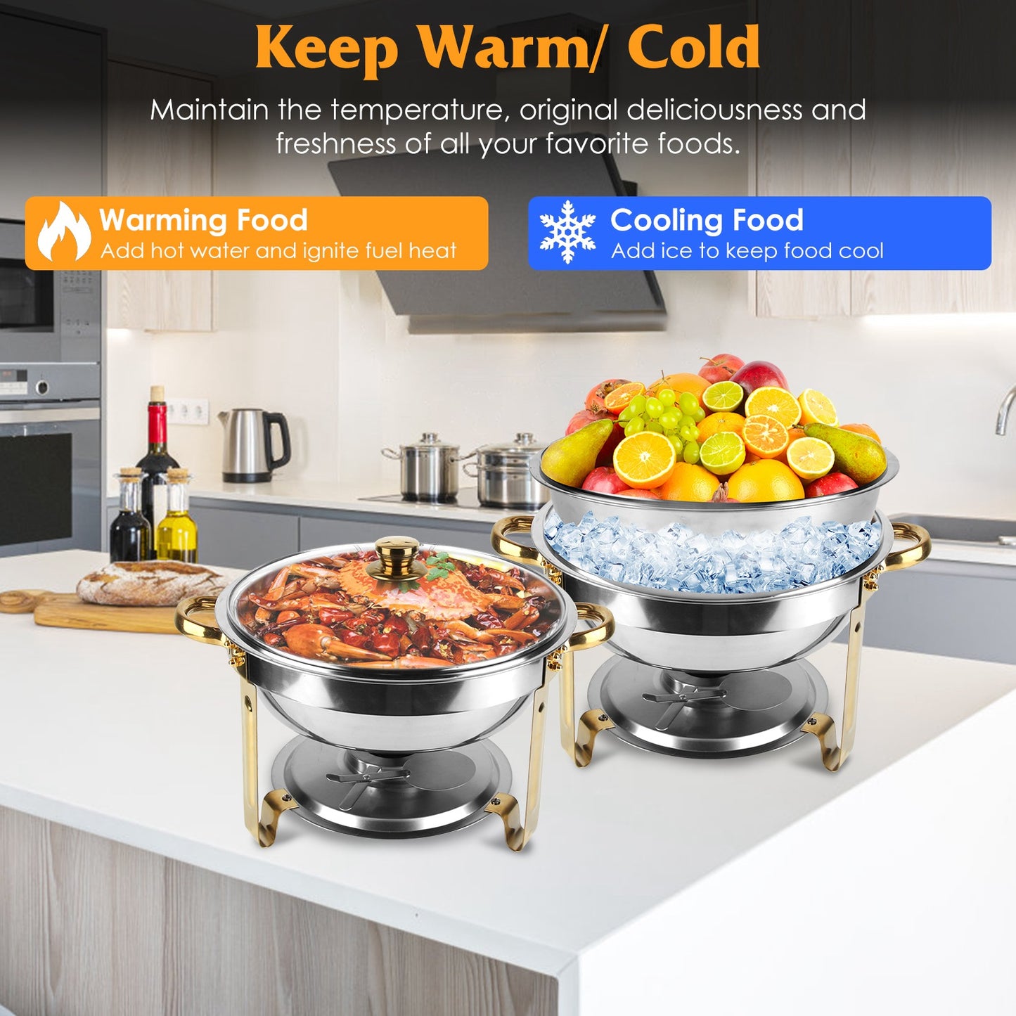 Round Buffet Food Warmer - 4Pcs