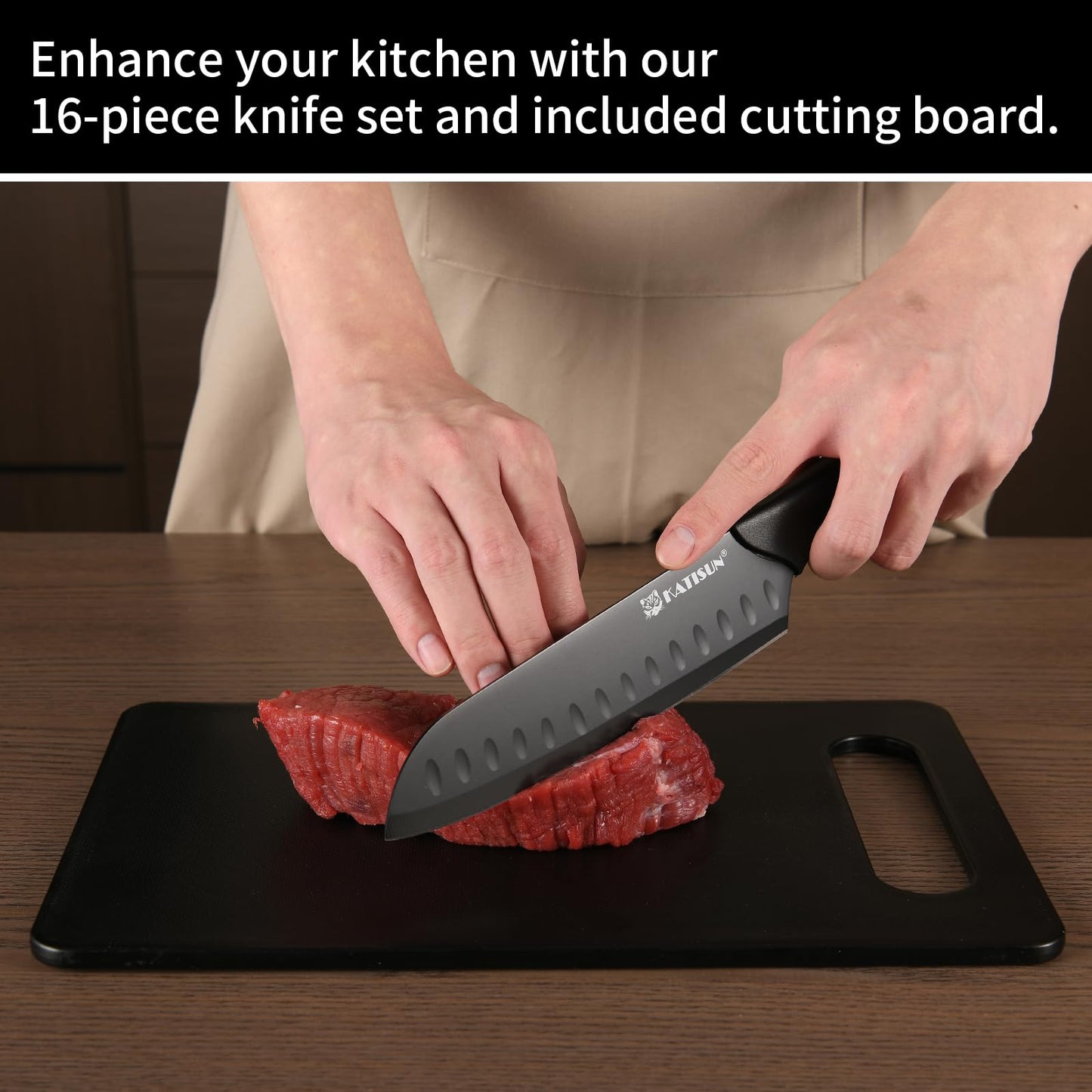 Knife Block Set With Cutting Board