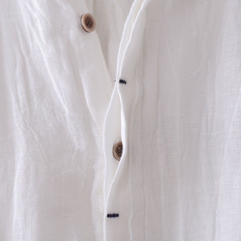 Retro Distressed Linen Shirt