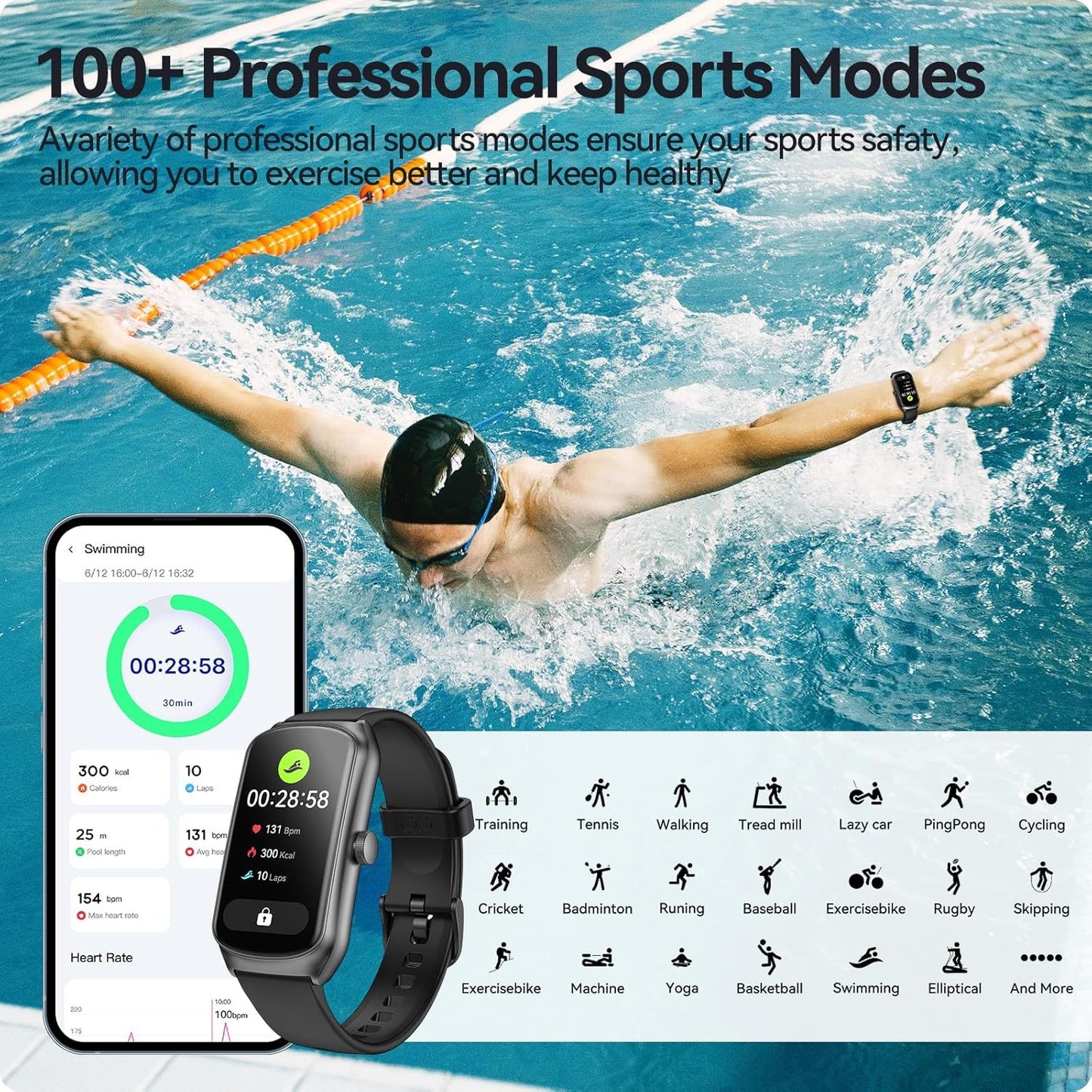 Amoled Fitness Tracking Smartwatch