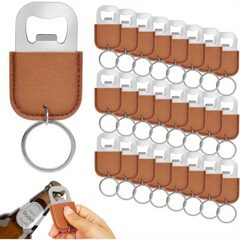 Stainless Steel Bottle Openers With Keychain - 12 Pcs