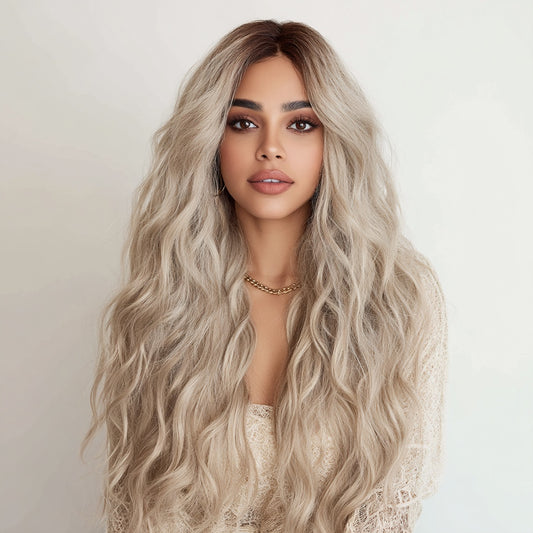 T-shaped Wavy Wig