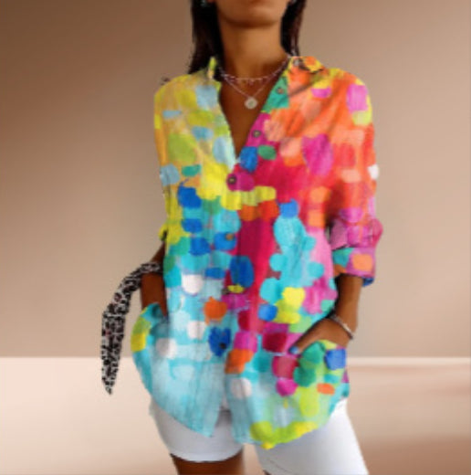 Floral Print Long-sleeved Shirt