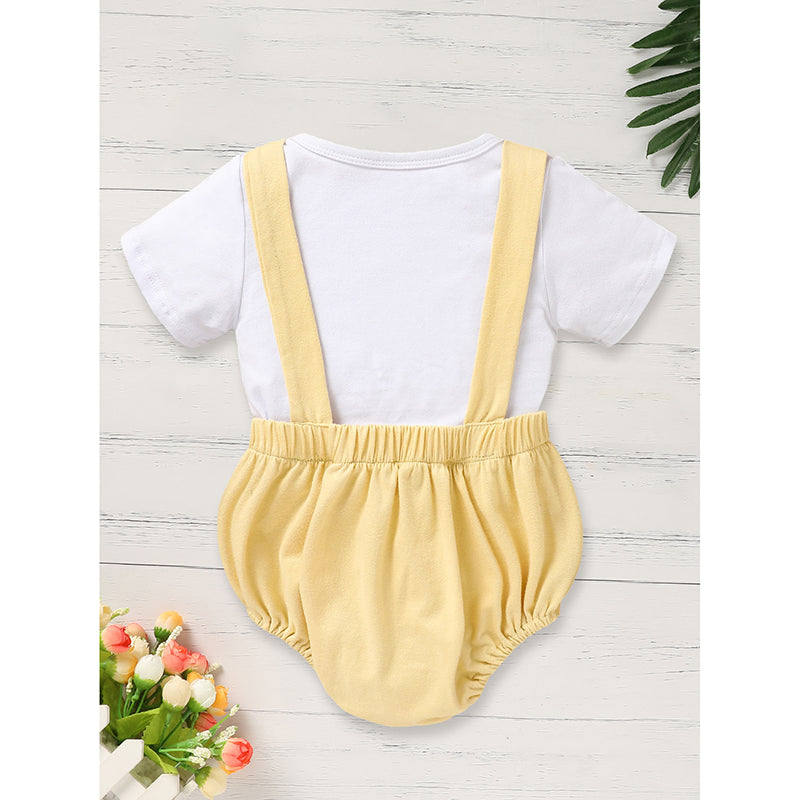 Short Sleeve Suspender Romper