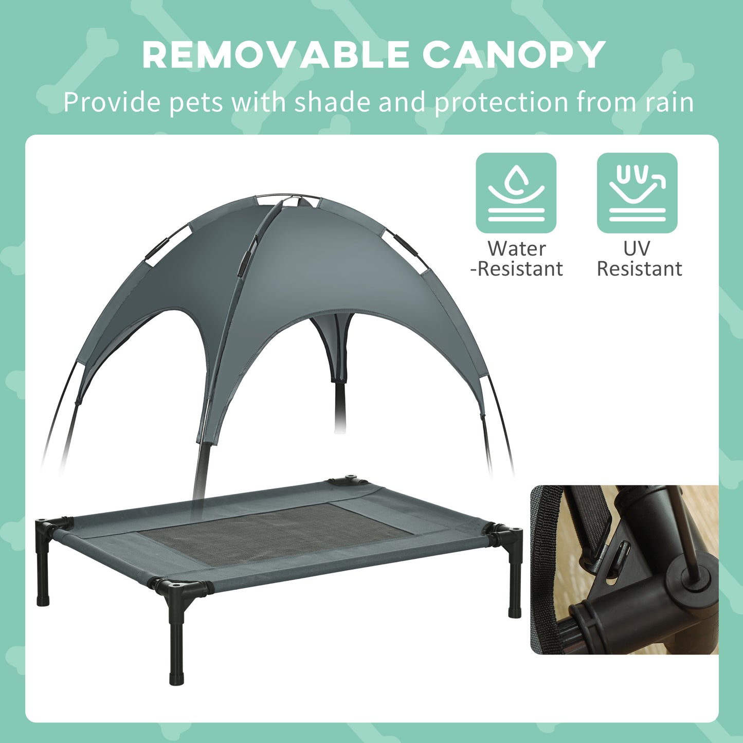 Elevated Dog Bed with Removable Canopy