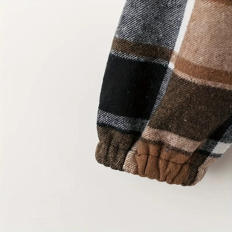 Lightweight Plaid Hooded Jacket