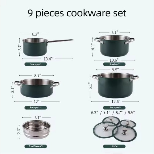 Stainless Steel Ceramic Coated Pot Set