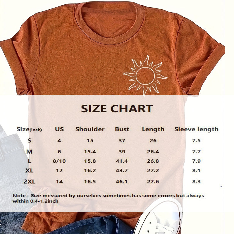 Sun Print Neck T-Shirt