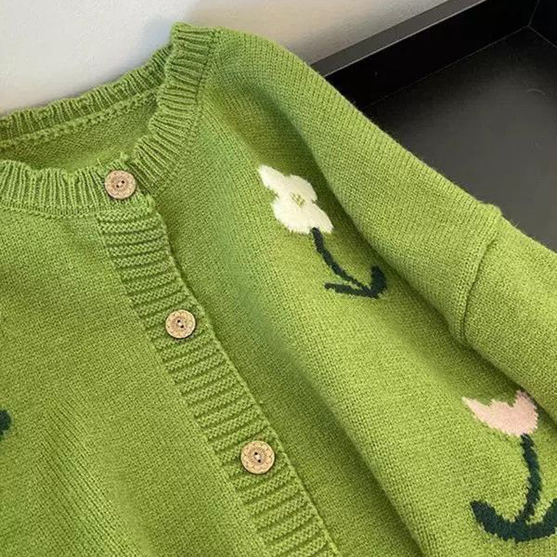 Floral Cardigan Sweater