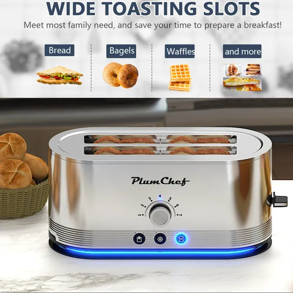 4-Slice Toaster with 7 Browning Settings - 1350W