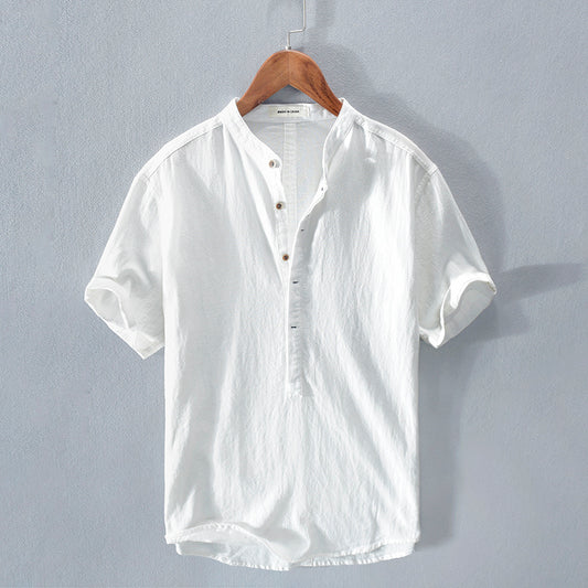 Japanese Stand Collar Short Sleeve
