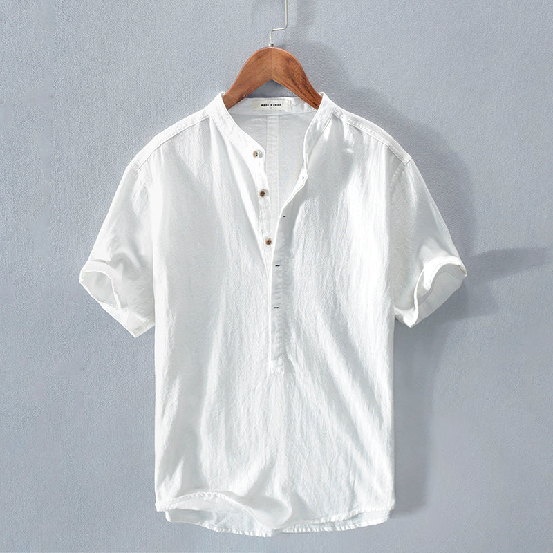 Japanese Stand Collar Short Sleeve