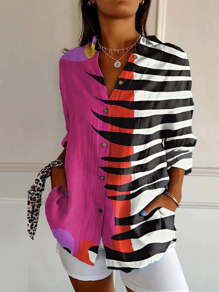 Floral Print Long-sleeved Shirt