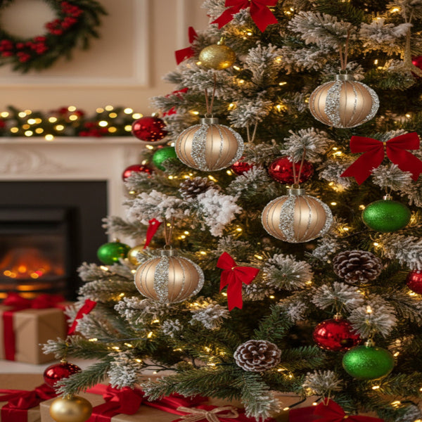 Christmas Tree Glass Ball Ornaments 4PCS