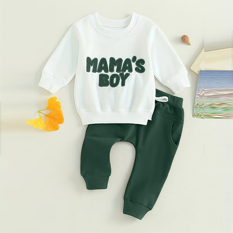 Baby Boy's Sweatshirt & Drawstring Jogger Pants For Spring & Fall