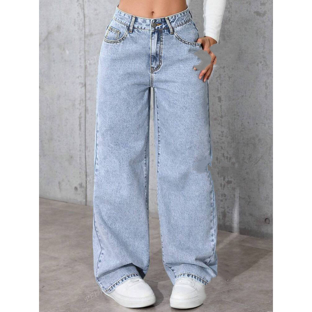 High Waist Straight Jeans
