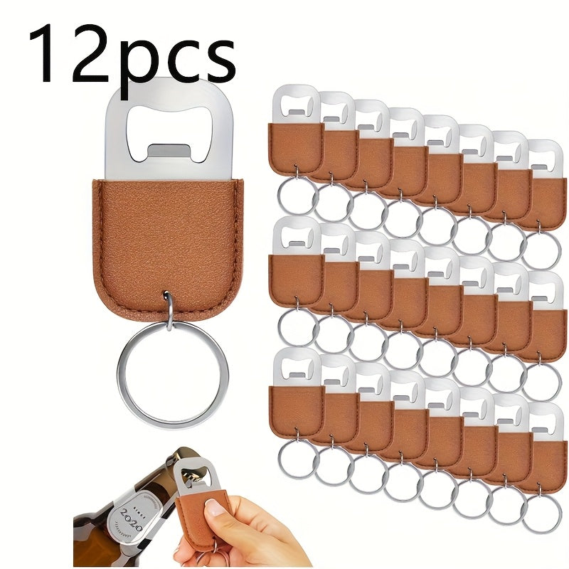 Stainless Steel Bottle Openers With Keychain - 12 Pcs