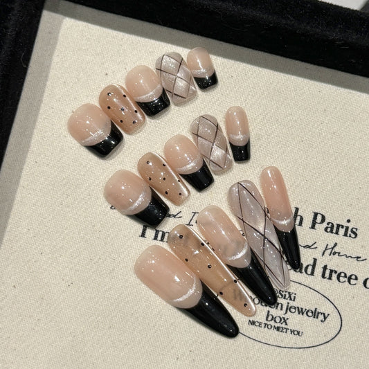 Black Edge Classic Nails