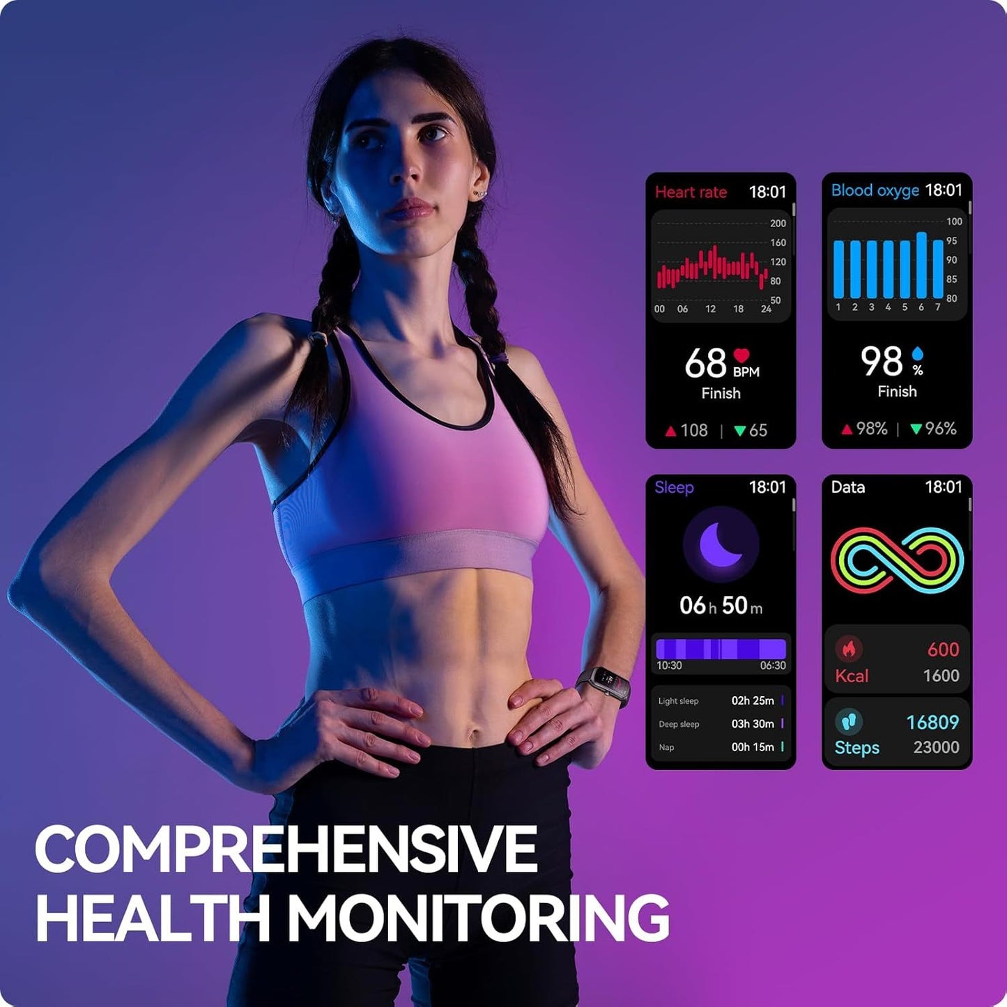 Amoled Fitness Tracking Smartwatch