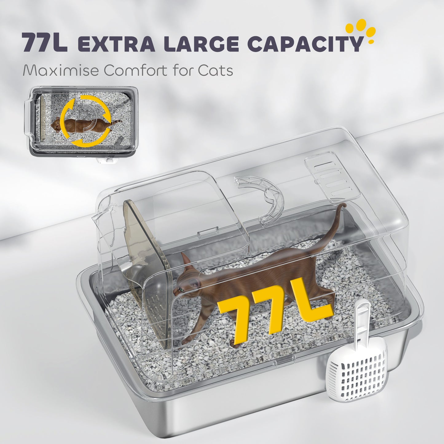 2 in 1 Stainless Steel Cat Litter Box