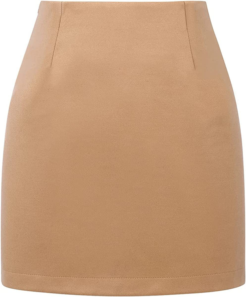 High Waist Plaid Wool Mini Skirt